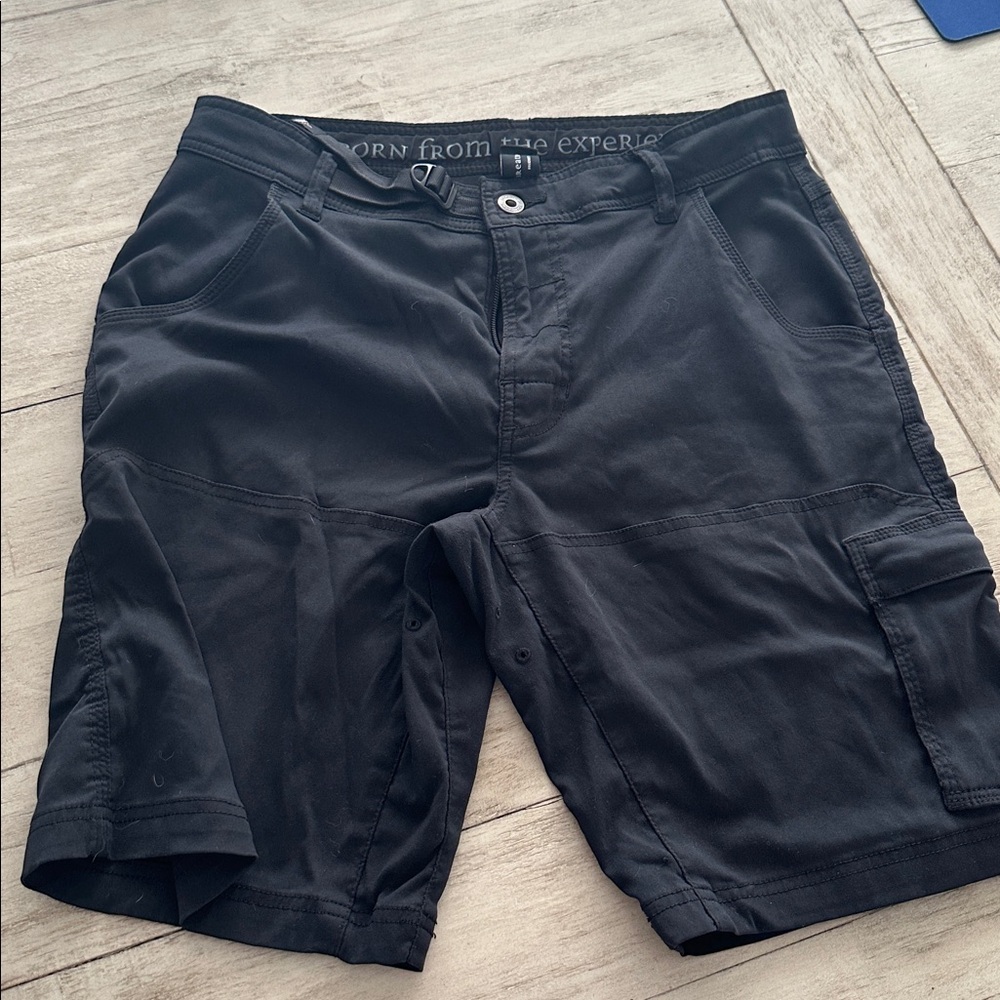 Prana Black Men's Shorts 31W x 10L Charcoal Gray Outdoor Casual Hiking